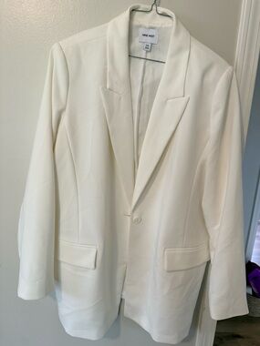 Nine West Off-White Single-Button Blazer